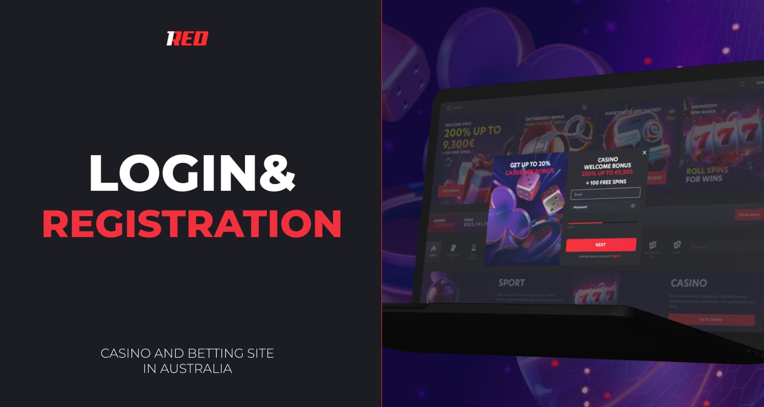 1red Australia: A detailed guide on creating an account on the platform or logging into an existing account